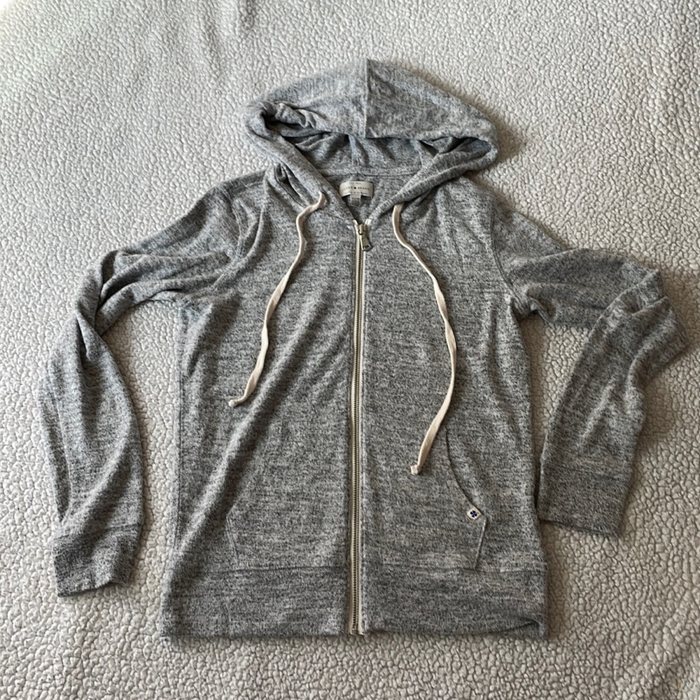 Lucky brand grey zip up soft sweatshirt hoodie
